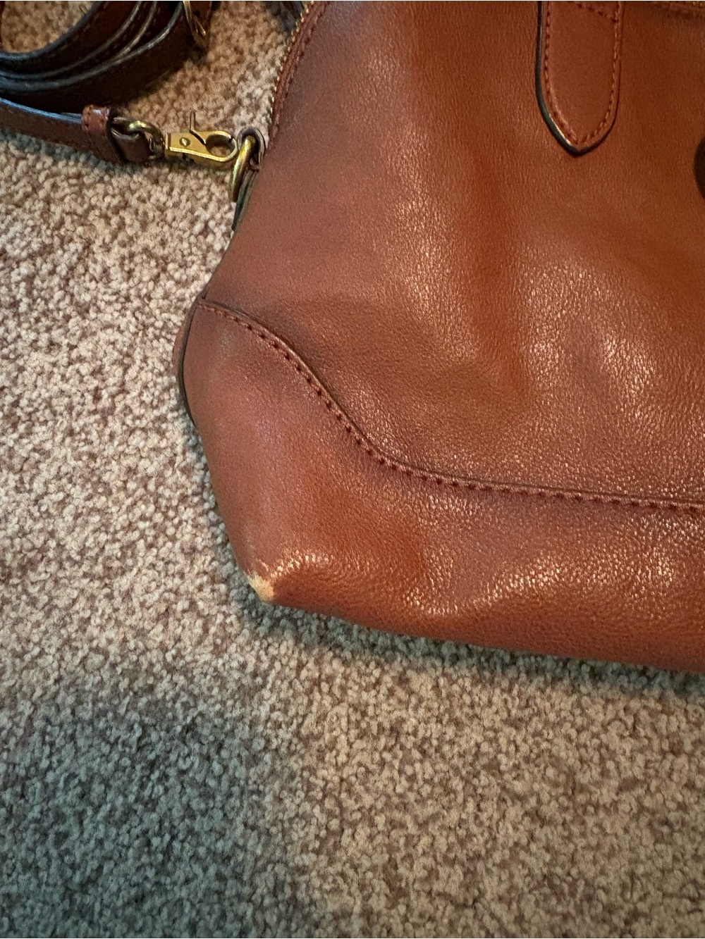 Frye Domed Melissa Satchel Bag with Gold Ring Accent - Picture 7 of 8